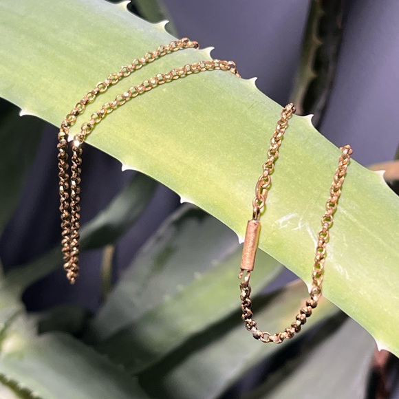 Antique RG Gold Faceted Rolo Link Chain Necklace- 18” - Picture 6 of 12